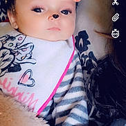 Daenerys is registered to the contest to win money with this photo: baby, brown_hair, cheek, child, doll, ear, eye, fawn, fur, hair_accessory, head, headband, lip, pink, skin, stuffed_toy, toddler, toy