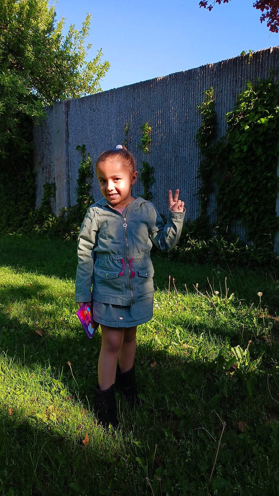 Savannah joined the competition — help win amazing prizes! baby_toddler_clothing, child, electric_blue, fun, garden, gesture, grass, grass_family, grassland, happy, landscape, lawn, leisure, meadow, people_in_nature, person, plant, shrub, sky, toddler