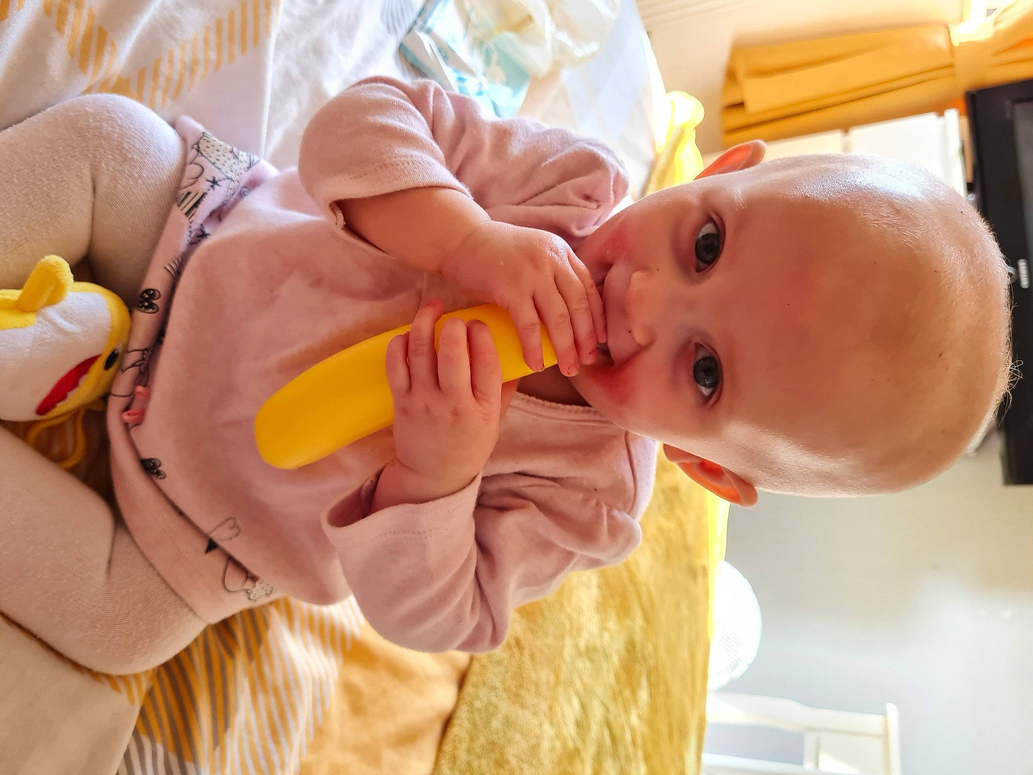 Lola-rose joined the competition — help win amazing prizes! baby, baby_products, baby_toddler_clothing, baby_toys, cheek, child, comfort, drinkware, finger, fun, gesture, happy, nail, nose, orange, person, room, skin, thumb, toddler