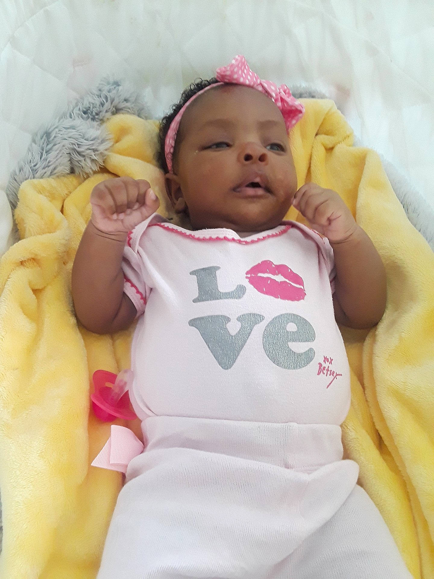 Sophia joined the competition — help win amazing prizes! baby_products, child, day, girl, infant, person, pink, product, skin, smile, toddler, yellow