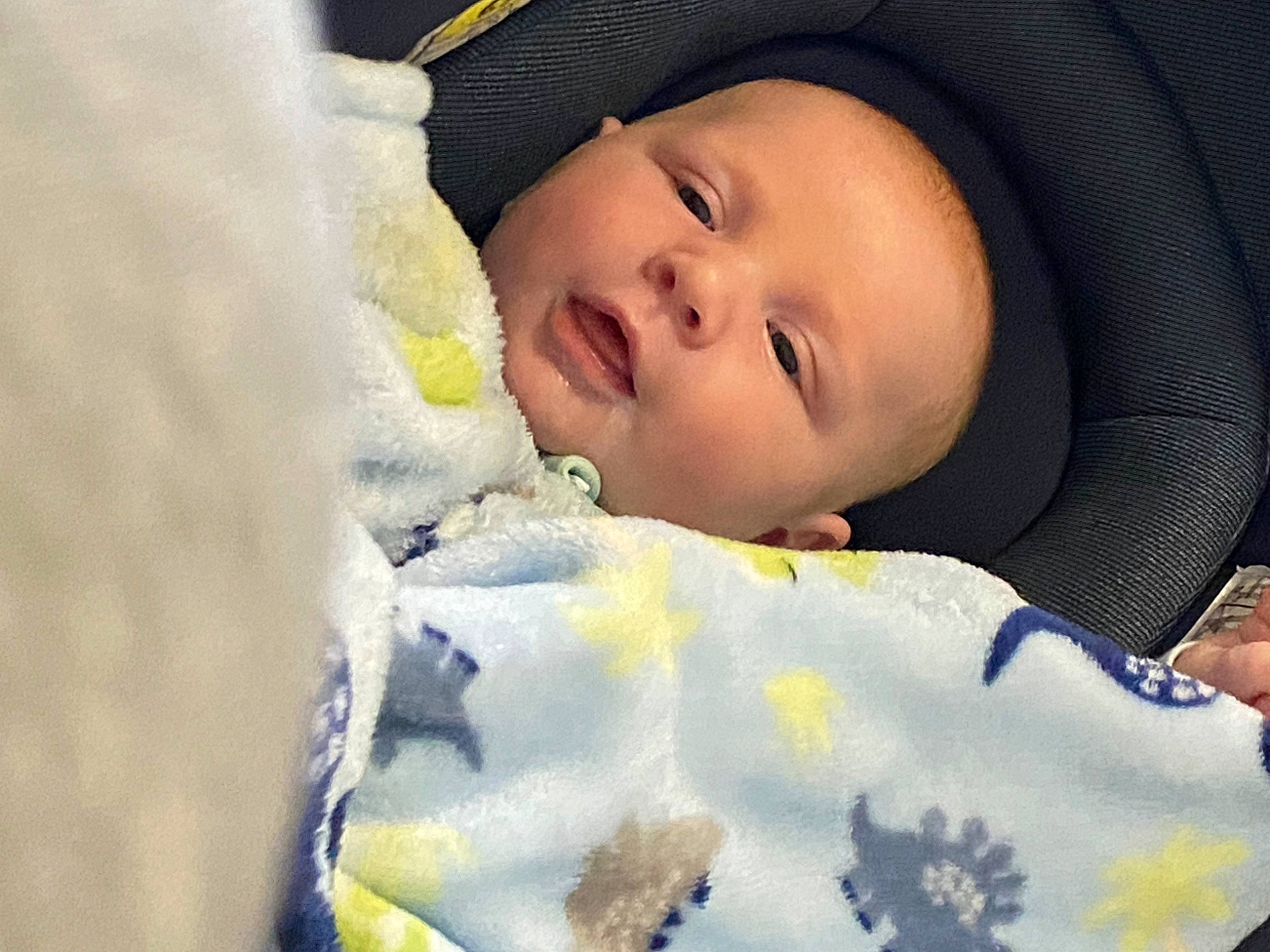 Jaxson joined the competition — help win amazing prizes! baby, baby_products, baby_sleeping, baby_toddler_clothing, bedtime, cap, cheek, child, comfort, eye, eyelash, fur, grass, happy, knit_cap, linens, nap, nose, person, skin