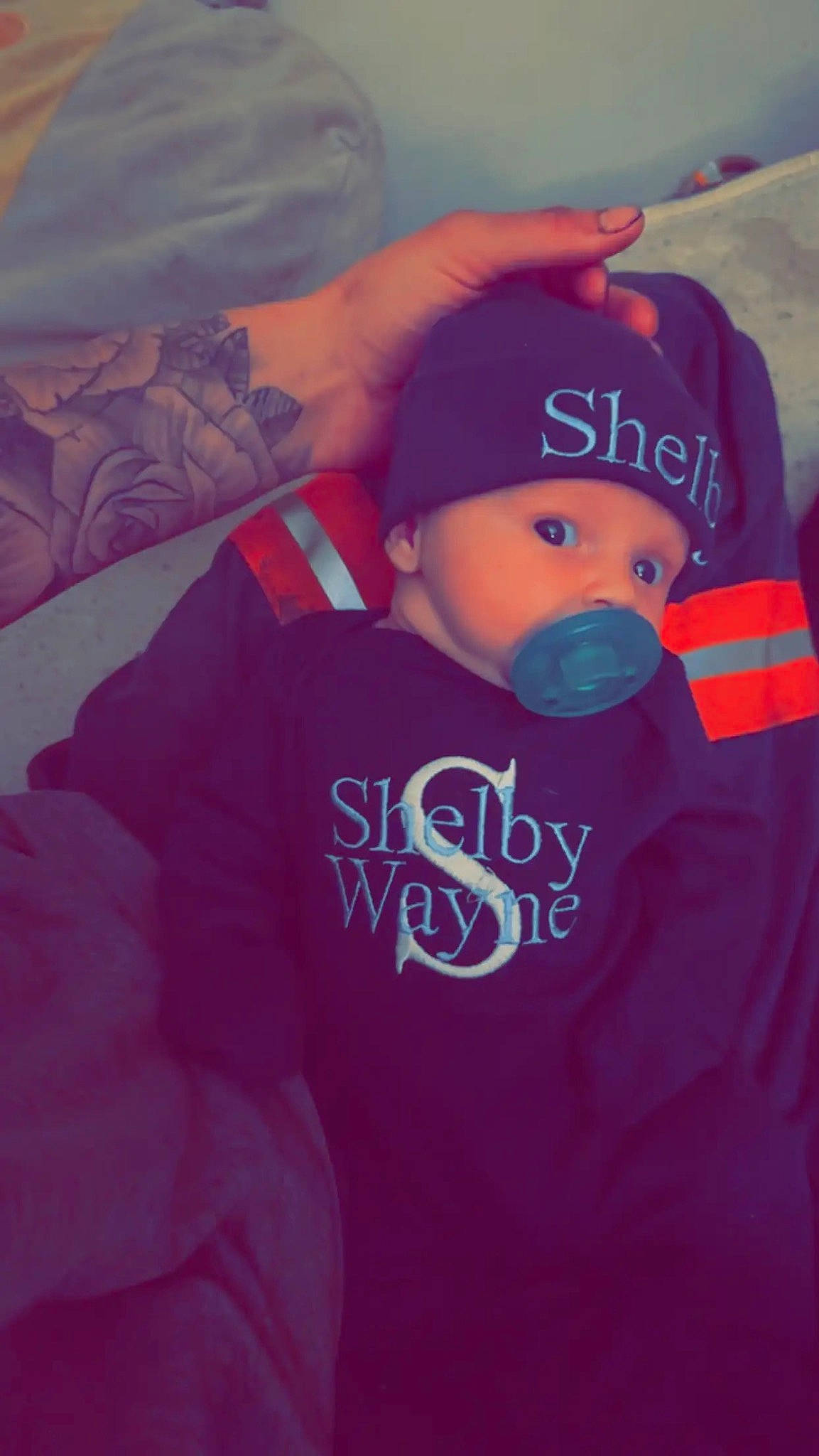 Shelby is registered to the contest to win money with this photo: baby, baby_toddler_clothing, baseball_cap, cap, carmine, child, cool, electric_blue, eyewear, headwear, jersey, magenta, pattern, person, personal_protective_equipment, pink, sleeve, sports_gear, sportswear, t_shirt