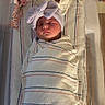 Rosealee joined the competition — help win amazing prizes! baby, bassinet, blanket, bow, child, cute, headband, hospital, infant, newborn, pacifier, pink, portrait, sleep, sleeping, soft, striped, swaddled, toy, wrapped
