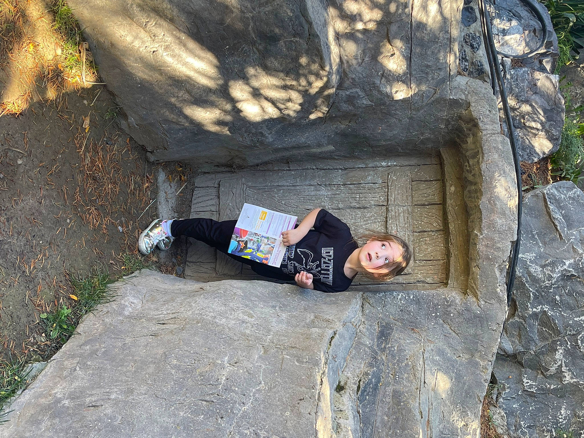 Layanna joined the competition — help win amazing prizes! adventure, asphalt, bedrock, concrete, fun, grass, landscape, leaf, leisure, outcrop, people_in_nature, person, plant, recreation, road_surface, rock, smile, soil, surprise, tree