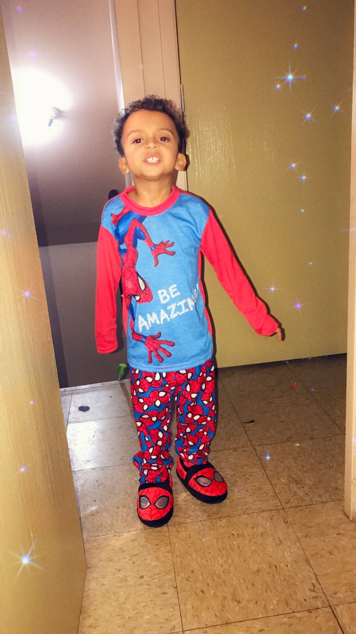 Aiden joined the competition — help win amazing prizes! baby_toddler_clothing, child, cool, electric_blue, fashion_design, floor, flooring, fun, happy, magenta, pattern, person, pink, sleeve, smile, standing, t_shirt, toddler, trunk, waist