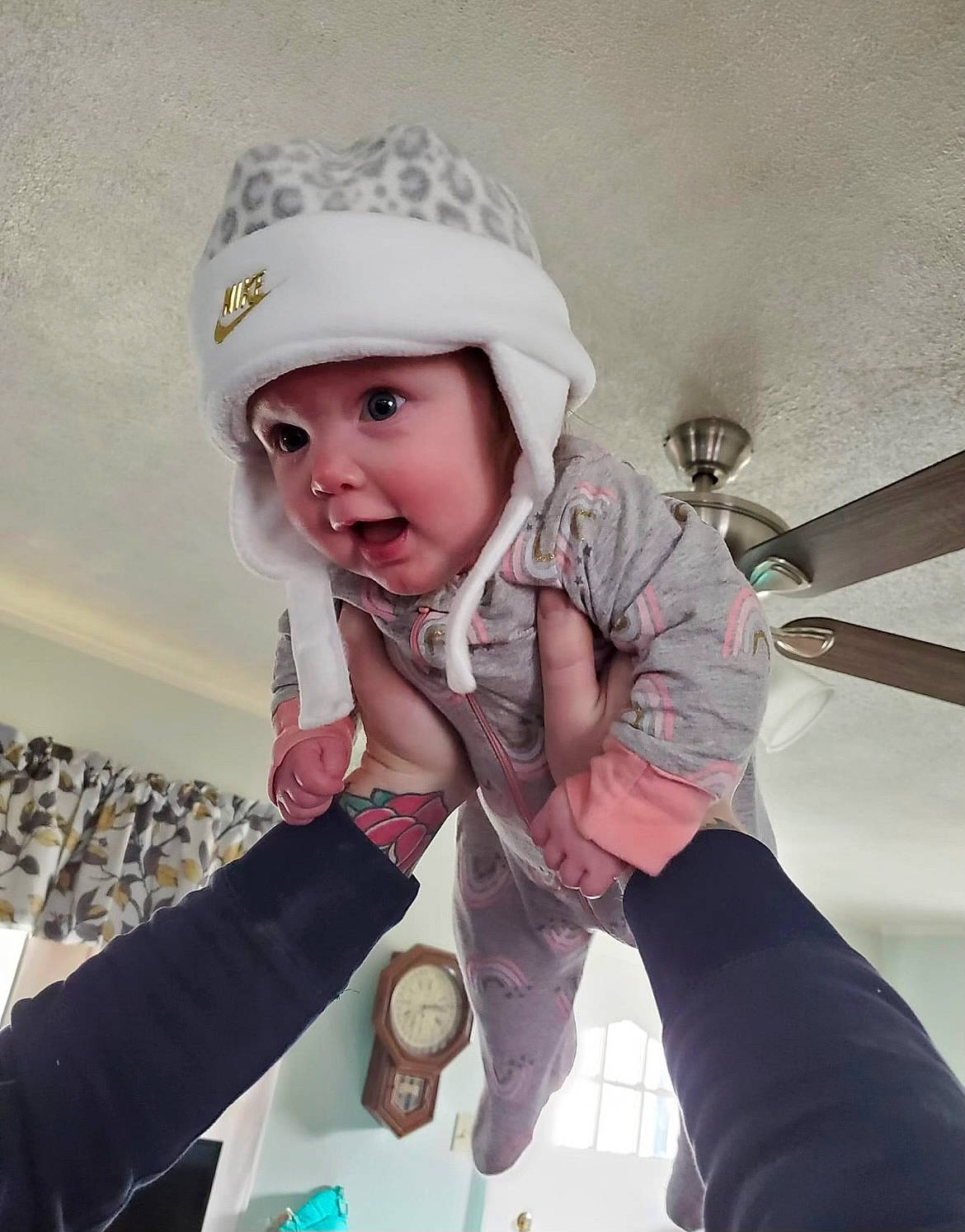 Maleah joined the competition — help win amazing prizes! baby, baby_products, baby_toddler_clothing, cap, child, cool, fashion_accessory, gesture, happy, hat, headgear, headwear, outerwear, pattern, person, personal_protective_equipment, selfie, sitting, sleeve, surprise