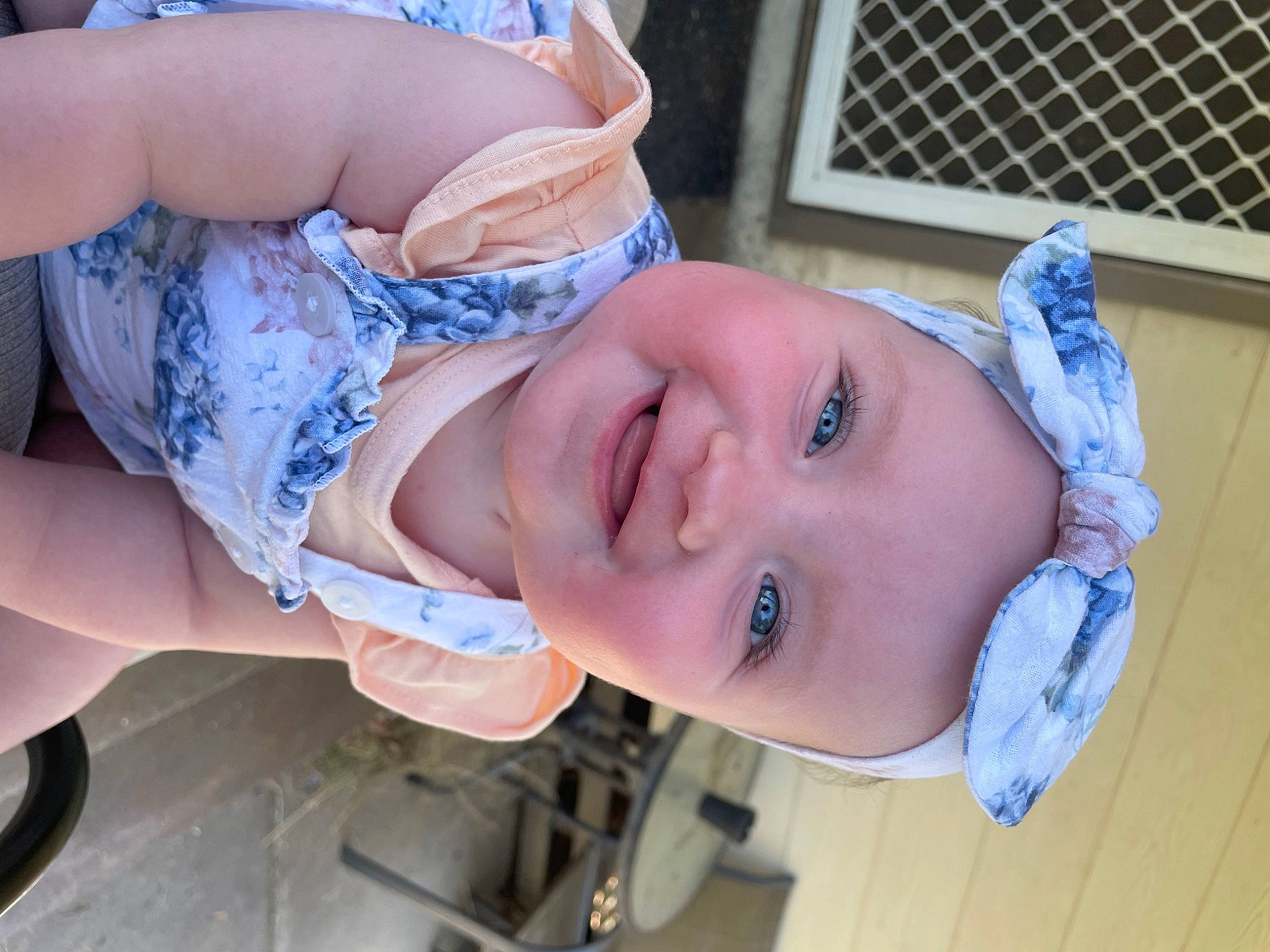 Anastasia is registered to the contest to win money with this photo: baby, baby_toddler_clothing, blue, electric_blue, eye, eyelash, fun, happy, hat, headgear, iris, joy, lip, mouth, nose, person, plant, skin, smile, toddler
