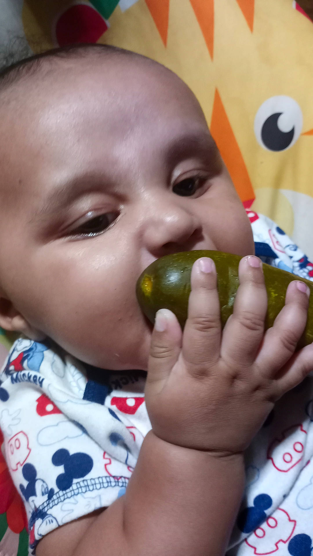 Mikkel joined the competition — help win amazing prizes! biting, cheek, child, chin, eyelash, fruit, fun, gesture, grass, happy, human_body, lip, mouth, natural_foods, nose, person, plant, skin, smile, thumb