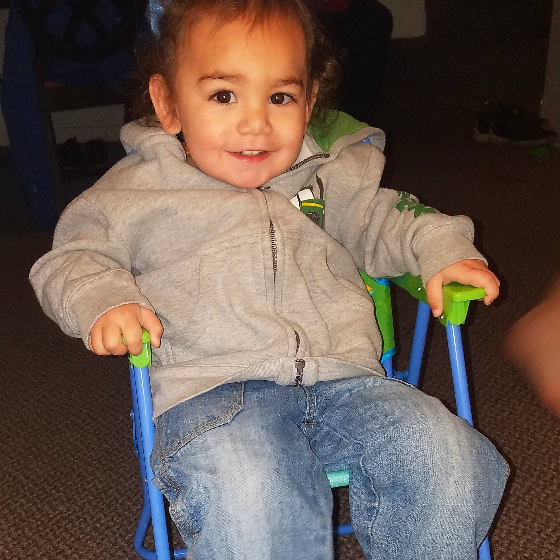 Dominic is registered to the contest to win money with this photo: baby, child, eye, fun, joy, person, play, product, smile, standing, toddler