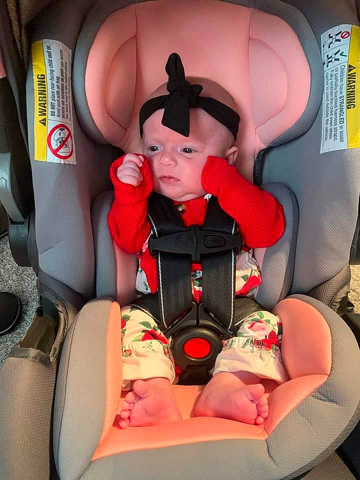 Octavia is registered to the contest to win money with this photo: arm, audio_equipment, auto_part, automotive_design, car_seat, car_seat_cover, carmine, comfort, eyewear, family_car, fun, head_restraint, headwear, inflatable, luxury_vehicle, motor_vehicle, person, recreation, steering_wheel, stuffed_toy