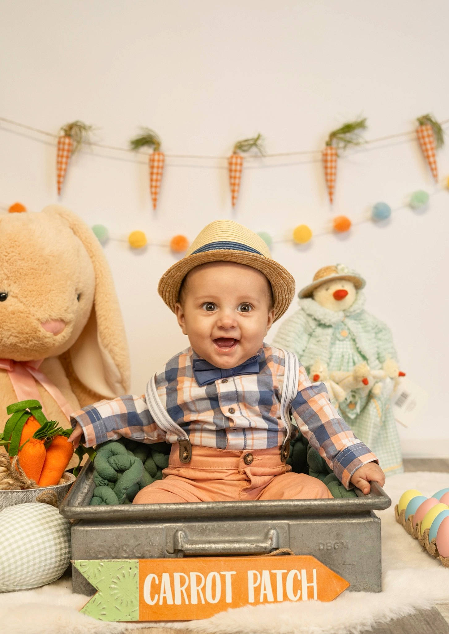 Carlos joined the competition — help win amazing prizes! baby, calabaza, child, event, fun, gourd, happy, headwear, holiday, joy, orange, person, photo_caption, play, portrait_photography, room, sitting, smile, stuffed_toy, toddler