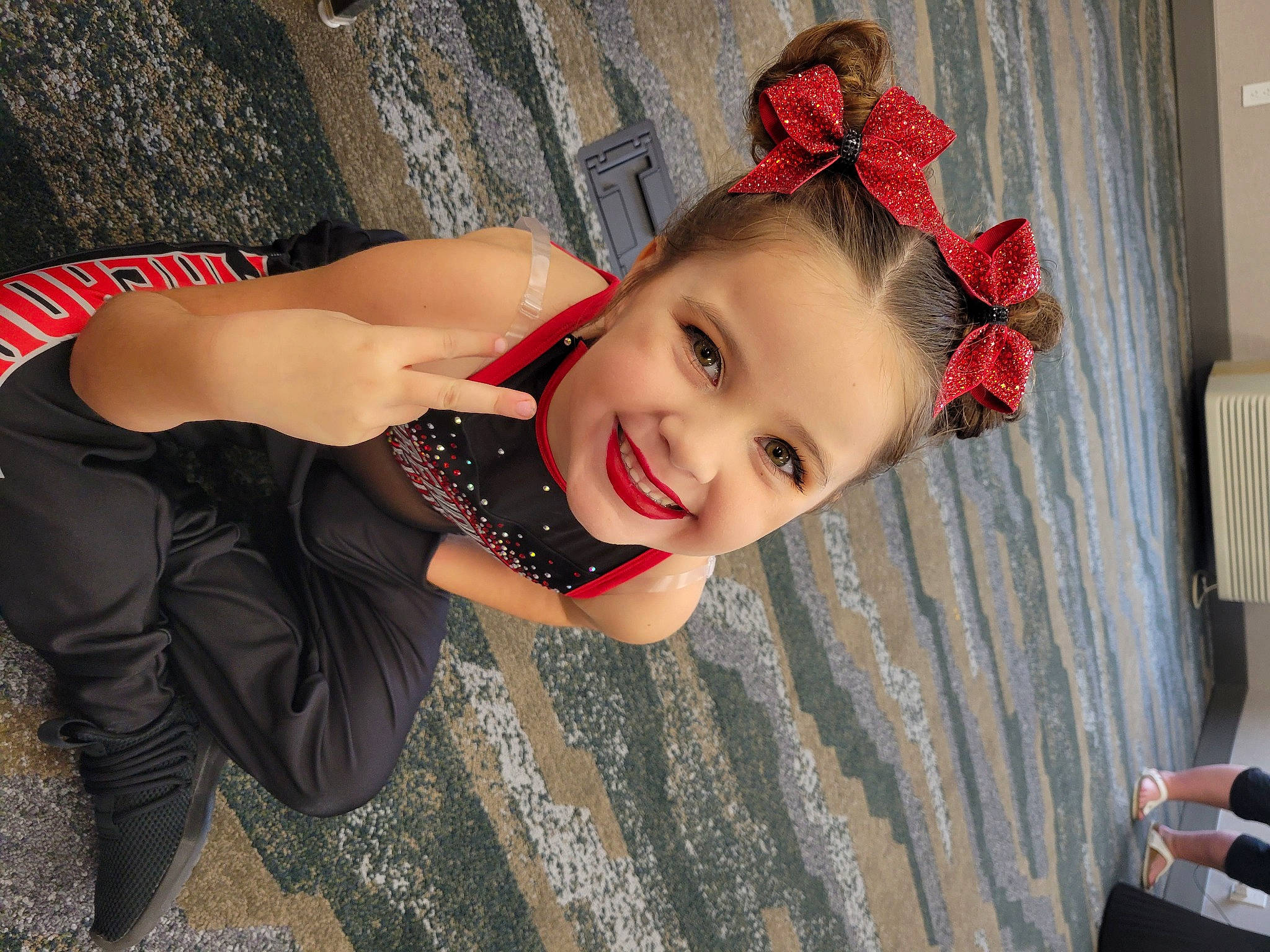 Izabelle joined the competition — help win amazing prizes! black_hair, blond, child, cool, facial_expression, fashion, flash_photography, fun, hairstyle, happy, human, human_leg, joy, leisure, lip, long_hair, person, sitting, skin, smile