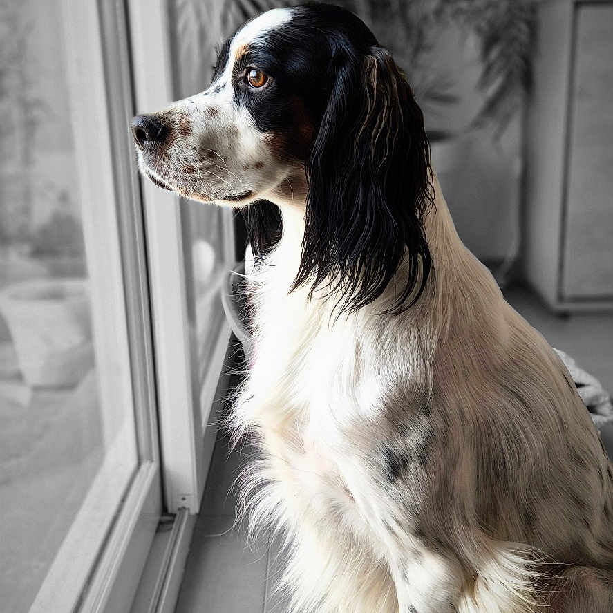 Renzo participe au concours pour gagner de l'argent avec cette photo : animal, canine, cockerspaniel, collie, dog, door, face, head, hound, papillon, path, person, pet, plant, pointer, puppy, tree, window, windowsill, wood