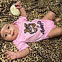 Charlotte joined the competition — help win amazing prizes! baby, infant, pink_onesie, leopard_print, headband, blanket, cute, lying_down, child, portrait, smiling, happy, small_hands, closeup, indoor, person, animal_print, three_months, baby_girl, soft_texture