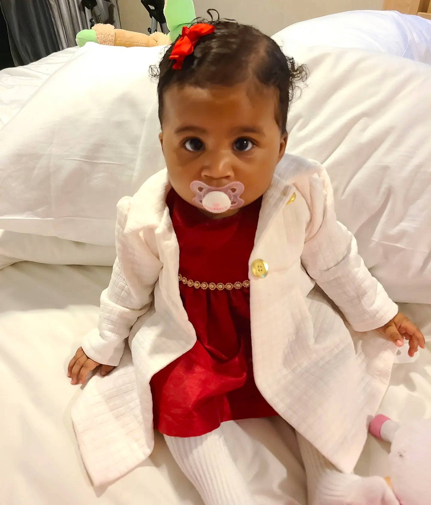 Malia joined the competition — help win amazing prizes! baby, baby_toddler_clothing, blazer, child, collar, comfort, event, face, fashion_accessory, flooring, formal_wear, hair, happy, human_body, jewellery, neck, outerwear, person, skin, sleeve