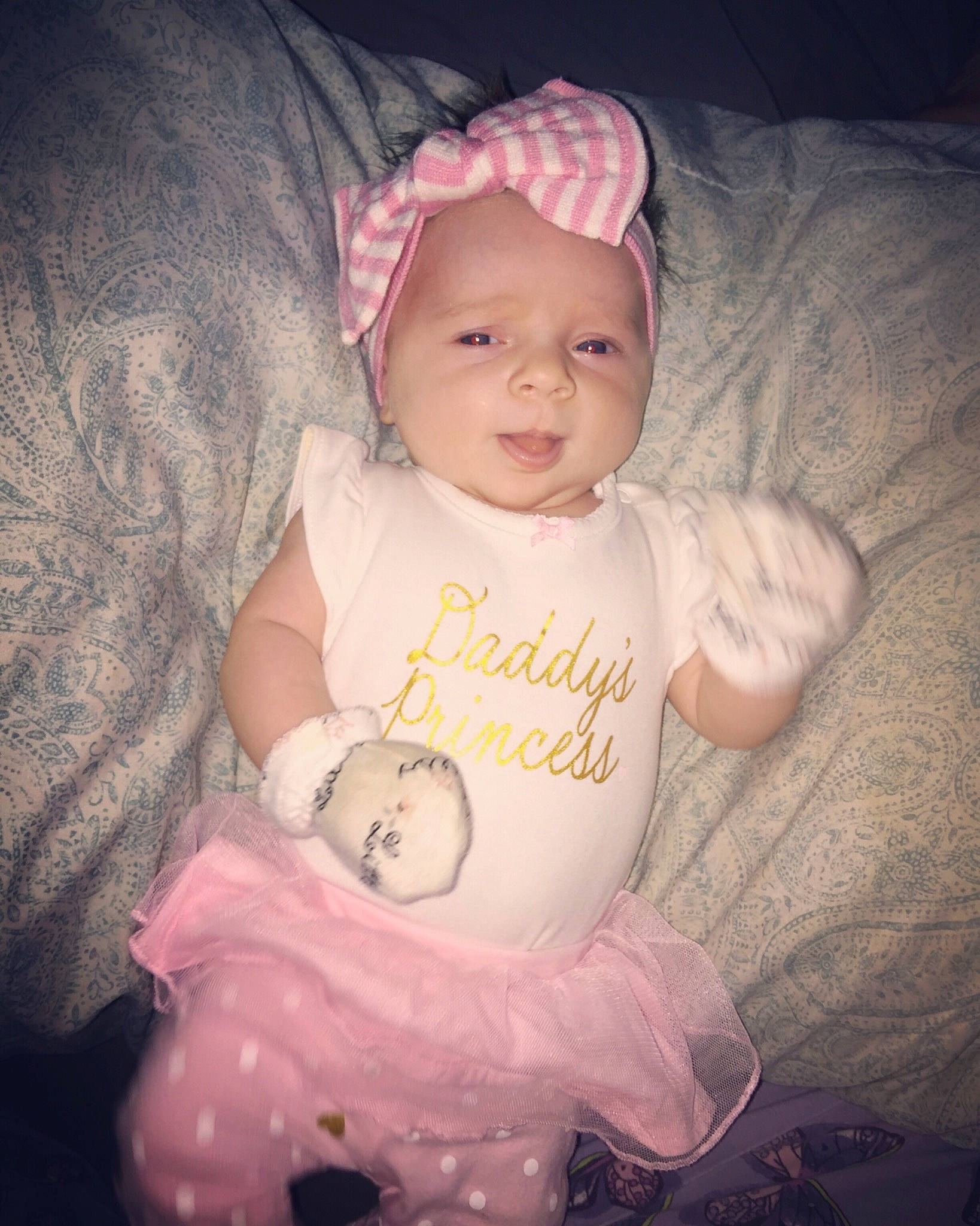 Mya joined the competition — help win amazing prizes! baby, baby_products, baby_toddler_clothing, cheek, child, eye, hair_accessory, head, headgear, headwear, iris, person, pink, product, skin, smile, toddler