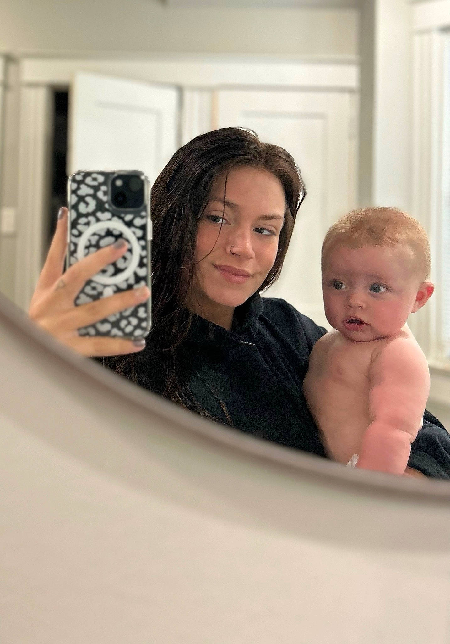 Layton joined the competition — help win amazing prizes! arm, baby, bathing, comfort, elbow, eyelash, face, fun, hand, happy, joy, person, picture_frame, reflection, room, sitting, toddler, visual_arts