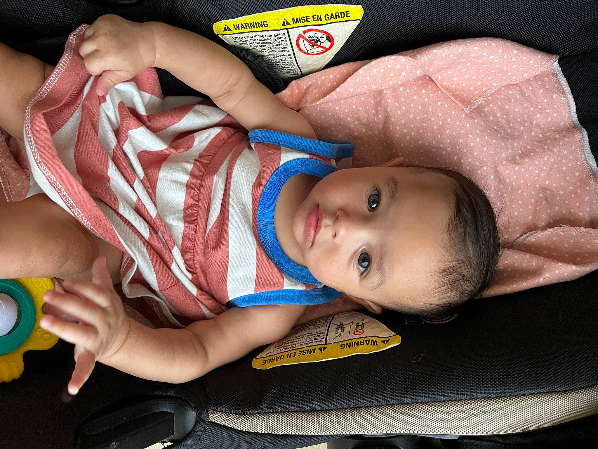 Alena joined the competition — help win amazing prizes! baby, baby_carriage, baby_playing_with_toys, baby_products, baby_safety, baby_toddler_clothing, child, comfort, finger, fun, hand, happy, hat, nail, party_supply, pattern, person, thigh, thumb, toddler