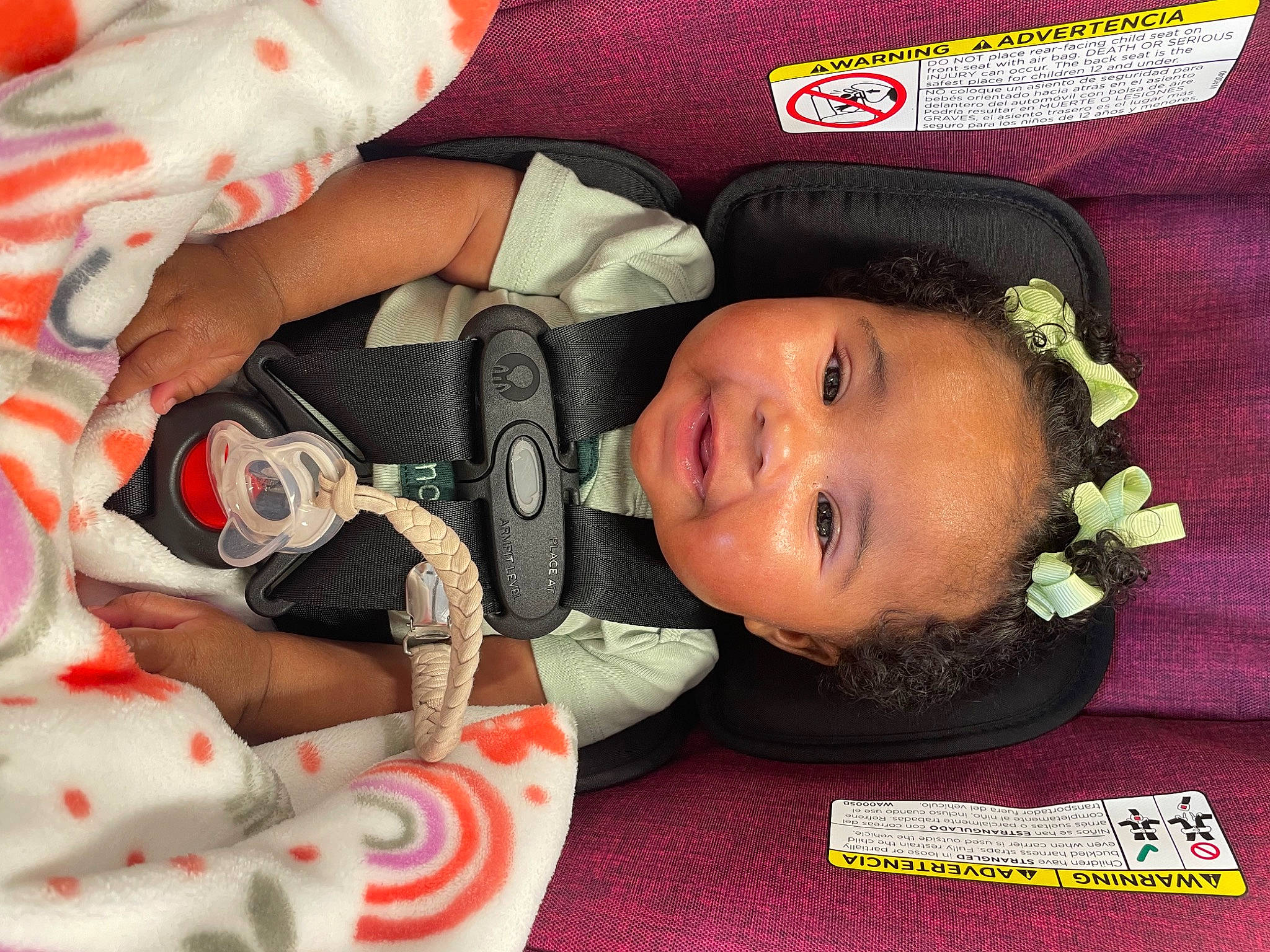 Kailani joined the competition — help win amazing prizes! baby, baby_carriage, baby_products, baby_toddler_clothing, car_seat, carmine, cheek, child, comfort, eye, face, happy, head, linens, lip, mouth, nose, person, skin, smile