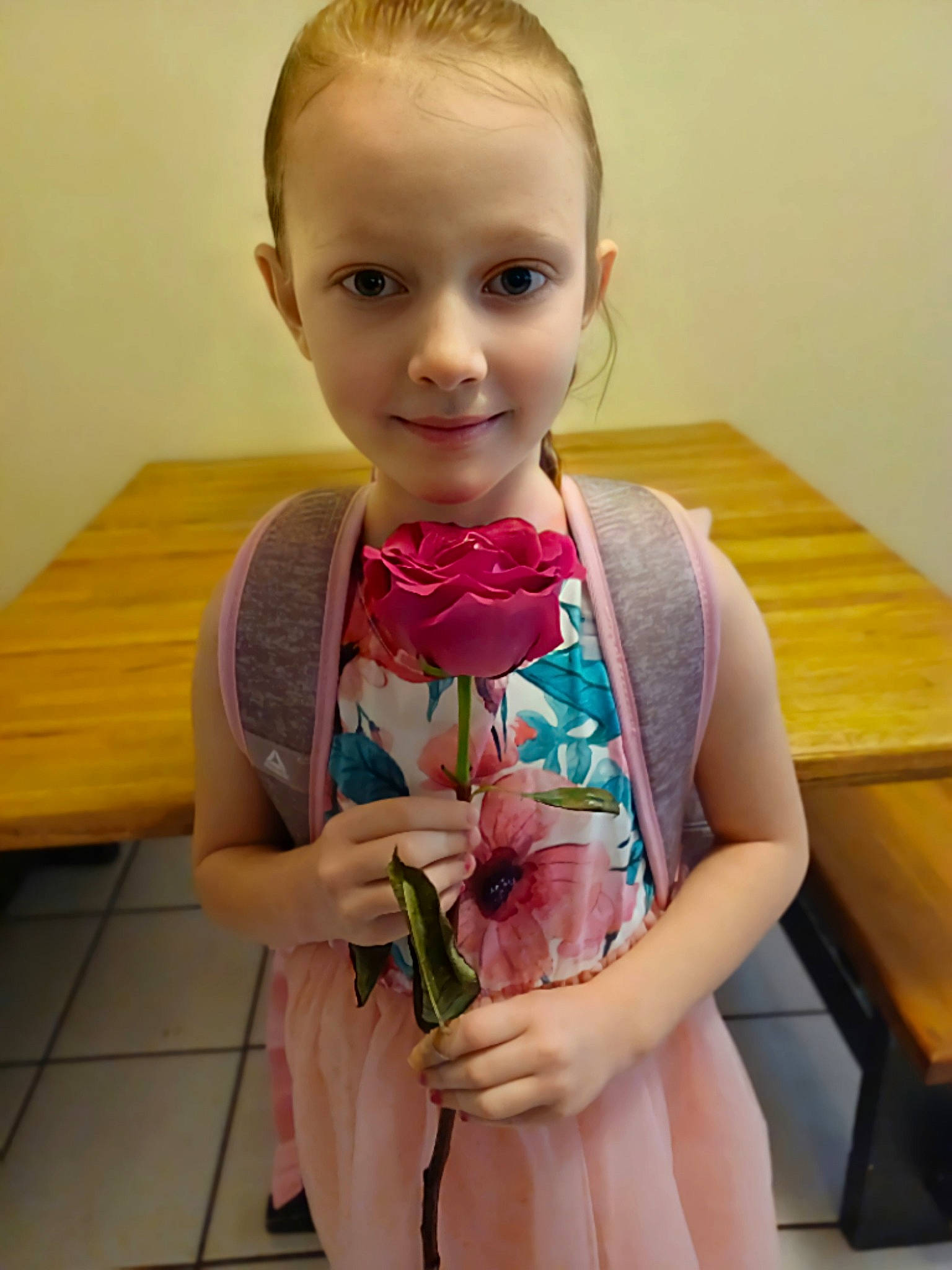 Payten joined the competition — help win amazing prizes! baby_toddler_clothing, blond, day_dress, dress, finger, hair, hand, happy, iris, jewellery, joy, necklace, person, petal, plant, rose, skin, sleeve, smile, table