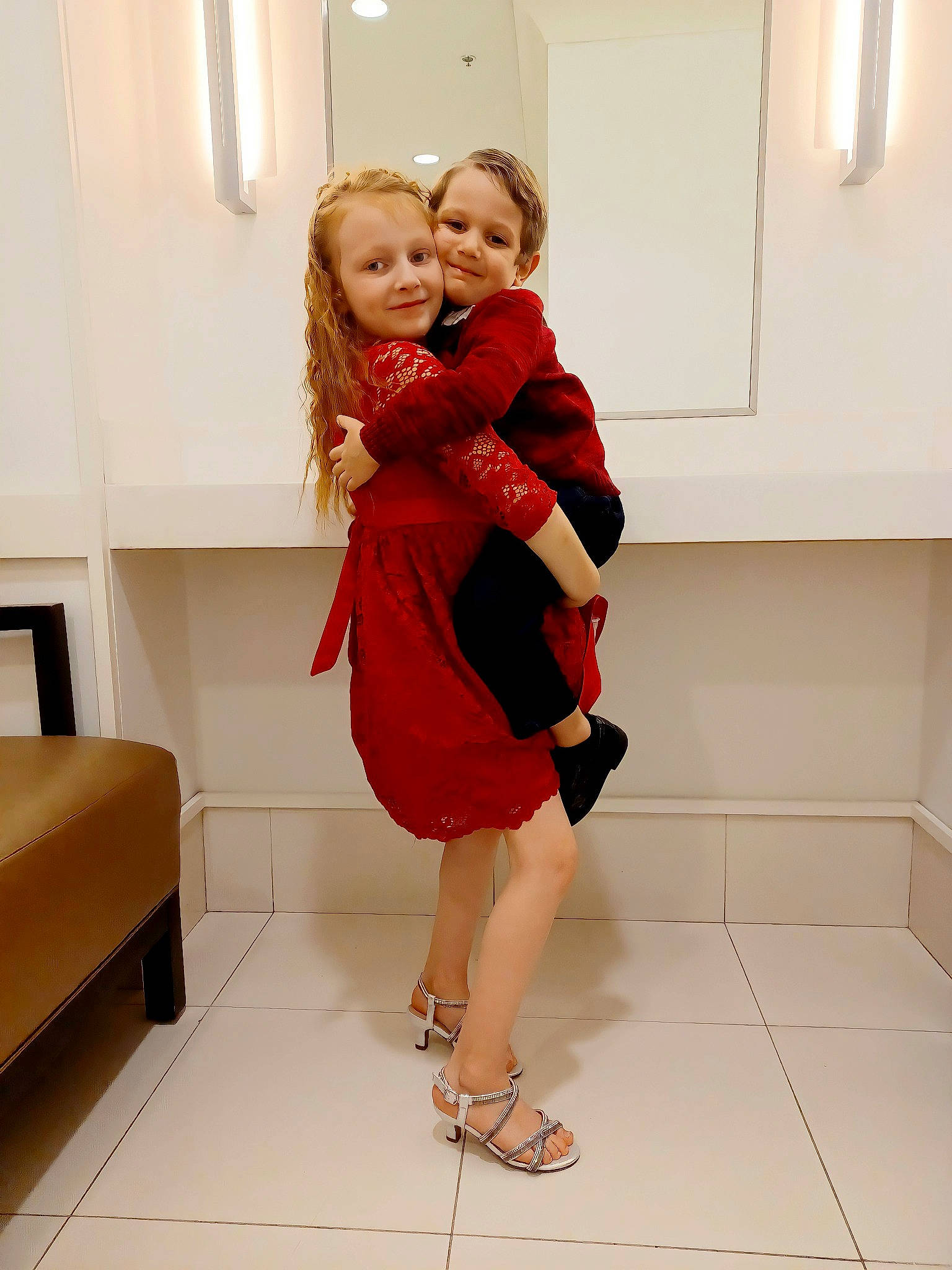 Payten is registered to the contest to win money with this photo: dress, face, floor, flooring, footwear, gesture, hair, happy, joint, joy, knee, leg, one_piece_garment, person, shoe, shoulder, skin, sleeve, smile, standing