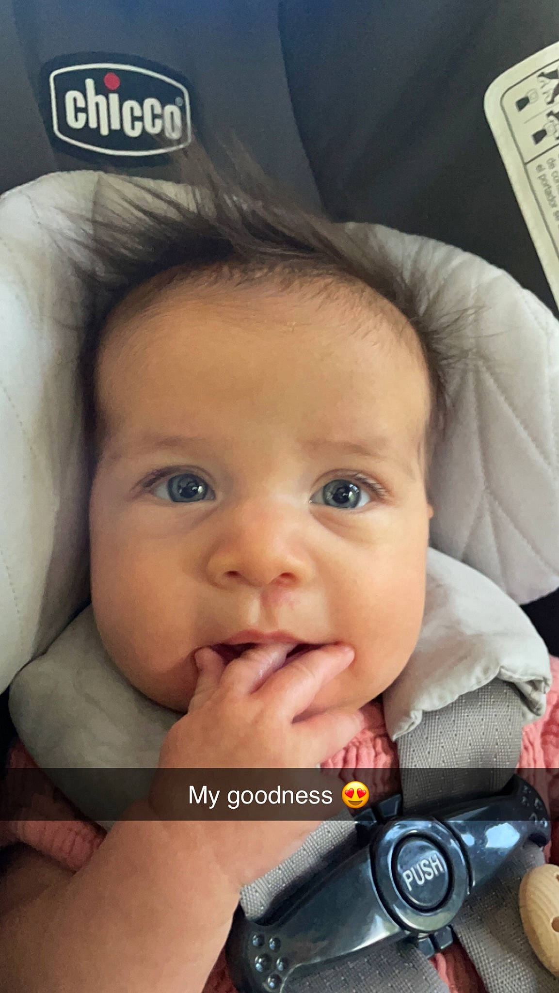Frankie joined the competition — help win amazing prizes! baby, cheek, child, chin, cool, eyebrow, eyelash, facial_expression, finger, forehead, gesture, hairstyle, happy, iris, lip, mouth, nose, organ, person, skin