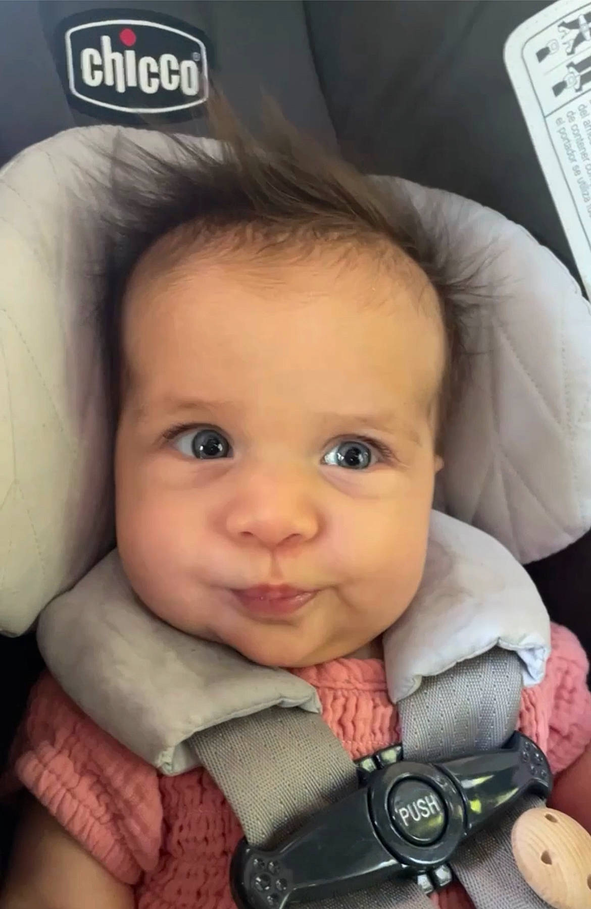 Frankie joined the competition — help win amazing prizes! baby, baby_toddler_clothing, car_seat, cheek, child, chin, comfort, eyebrow, eyelash, facial_expression, flash_photography, iris, lip, mouth, nose, organ, person, product, skin, smile