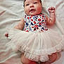 Kalista is registered to the contest to win money with this photo: baby, infant, child, smiling, dress, headband, minnie_mouse, cute, lying_down, blanket, soft, happy, raised_fist, chubby_cheeks, tutu, patterned_clothing, indoors, portrait, skin, person