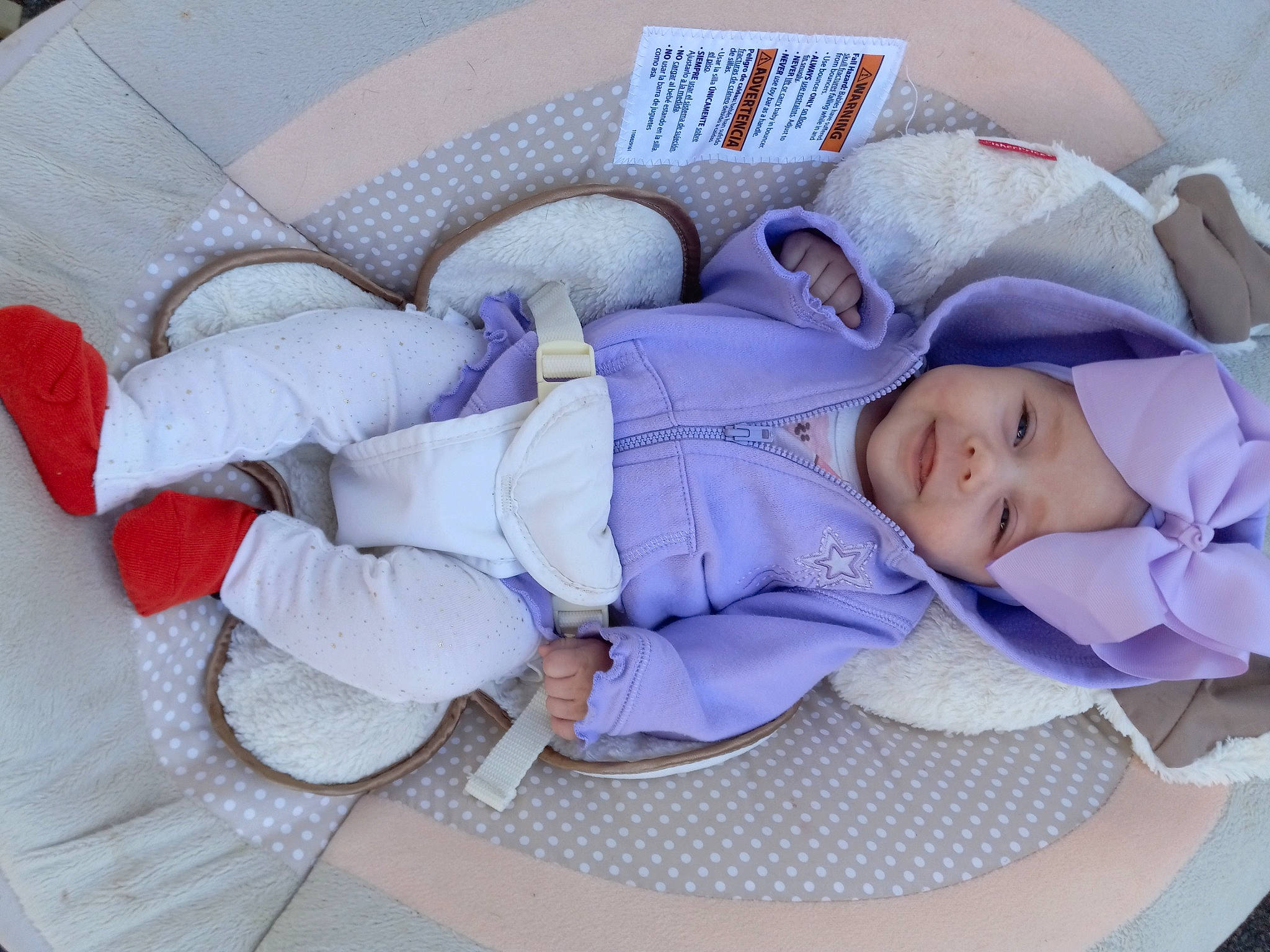 Amelia joined the competition — help win amazing prizes! baby, baby_products, baby_sleeping, baby_toddler_clothing, carmine, child, comfort, fashion_accessory, hat, headwear, linens, nap, pattern, person, product, purple, room, sleep, textile, thread