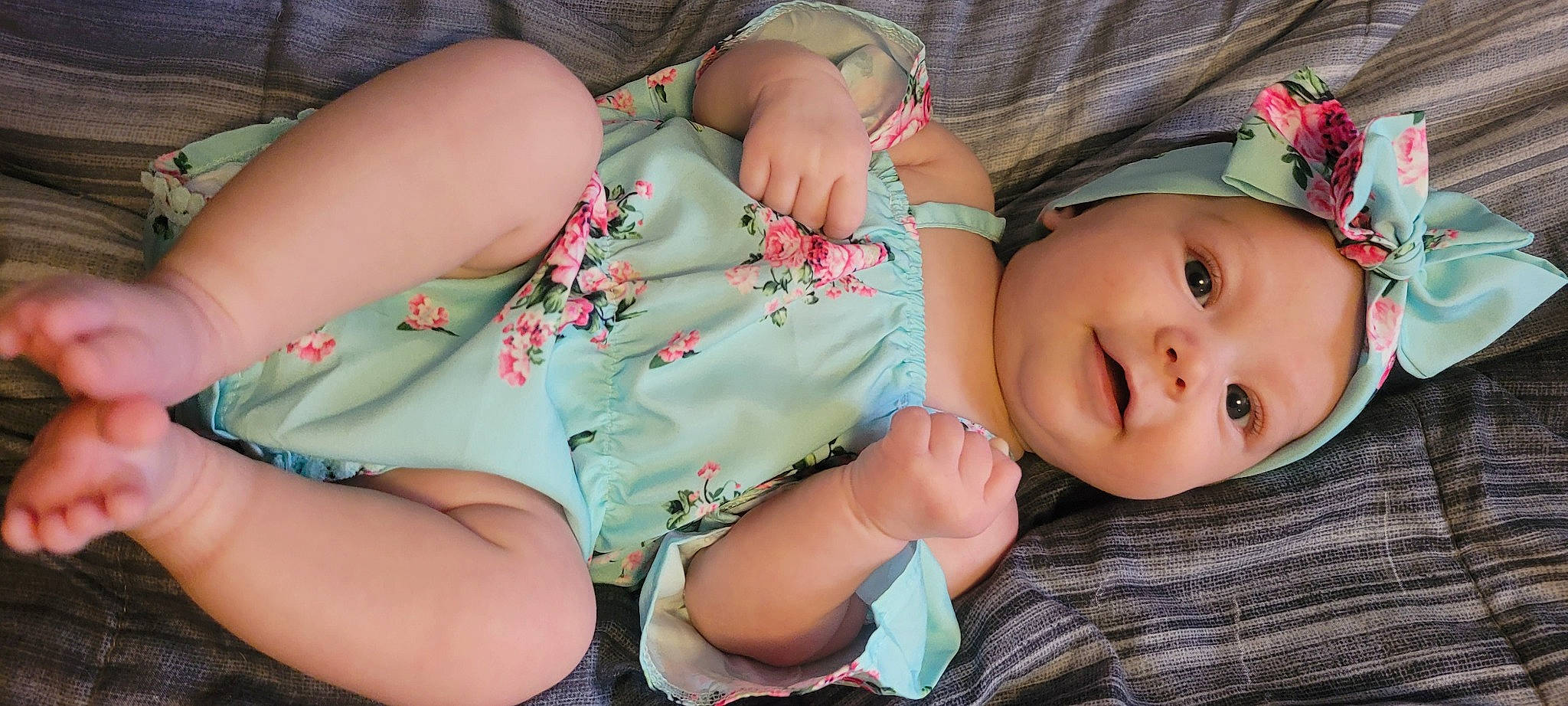 Juniper joined the competition — help win amazing prizes! baby, baby_toddler_clothing, cheek, child, comfort, eye, finger, grass, hand, happy, headwear, human_body, mouth, pattern, person, plant, skin, smile, thigh, toddler