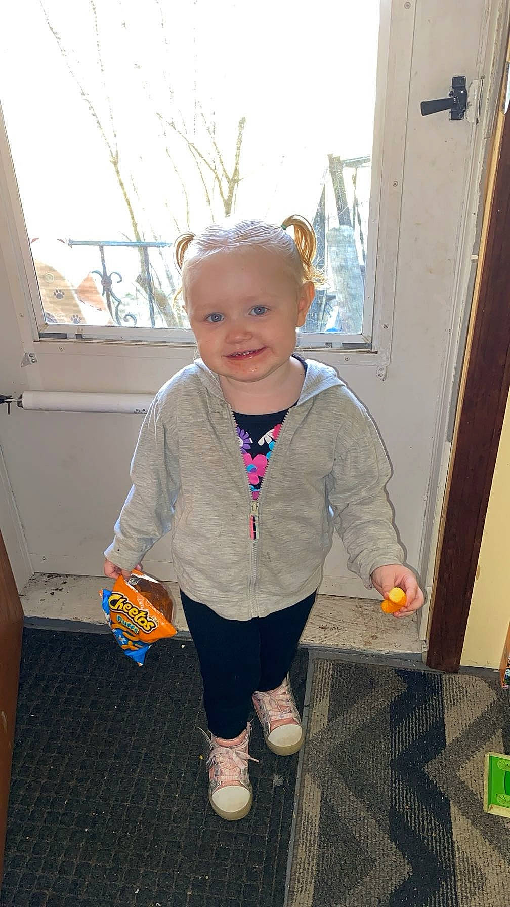 Riverlynn joined the competition — help win amazing prizes! baby, baby_toddler_clothing, boot, child, flooring, fun, happy, jacket, joy, leg, leisure, person, play, recreation, sitting, sky, sleeve, smile, sneakers, standing