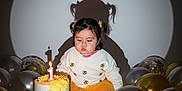 Laya Aurora is registered to the contest to win money with this photo: toddler, child, birthday_cake, candle, balloons, pigtails, white_sweater, yellow_skirt, celebration, party, shadow, spotlight, indoor, cute, cake, decorations, anniversary, one_year, birthday, happy