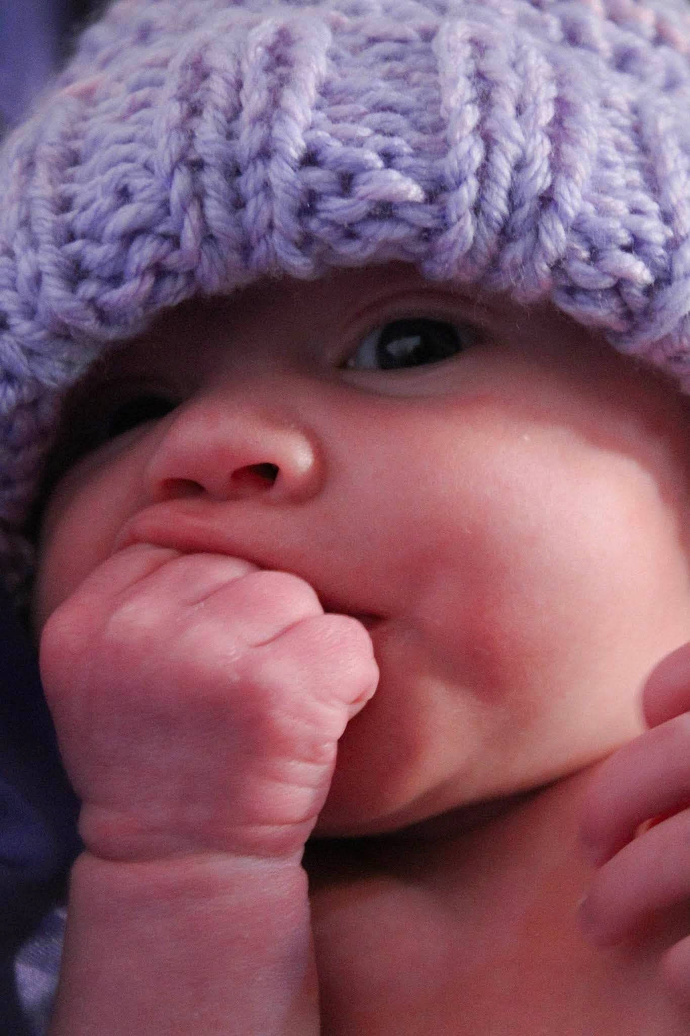 Sophiamarie joined the competition — help win amazing prizes! baby, cap, cheek, eye, eyelash, face, facial_expression, finger, gesture, happy, headgear, headwear, human, knit_cap, lip, nose, outerwear, person, pink, skin