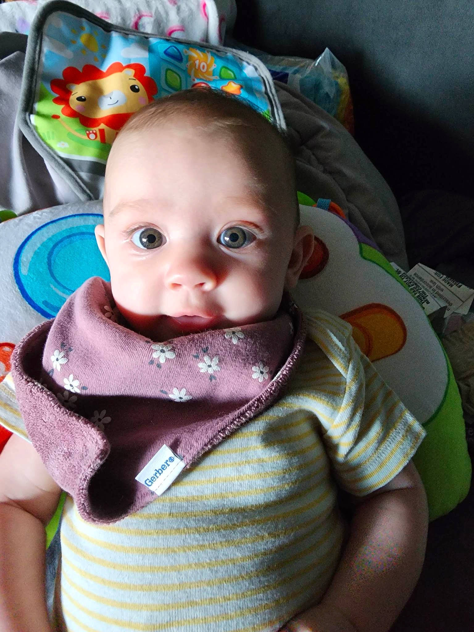 Sophiamarie joined the competition — help win amazing prizes! baby, baby_products, baby_toddler_clothing, bib, cheek, child, chin, doll, facial_expression, fashion_accessory, happy, hat, head, iris, person, pink, sitting, skin, sleeve, toddler