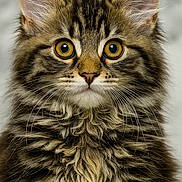 Luna joined the competition — help win amazing prizes! cat, kitten, tabby, close_up, portrait, fluffy, fur, whiskers, ears, eyes, animal, pet, cute, feline, mammal, young, curious, soft, detailed, indoor