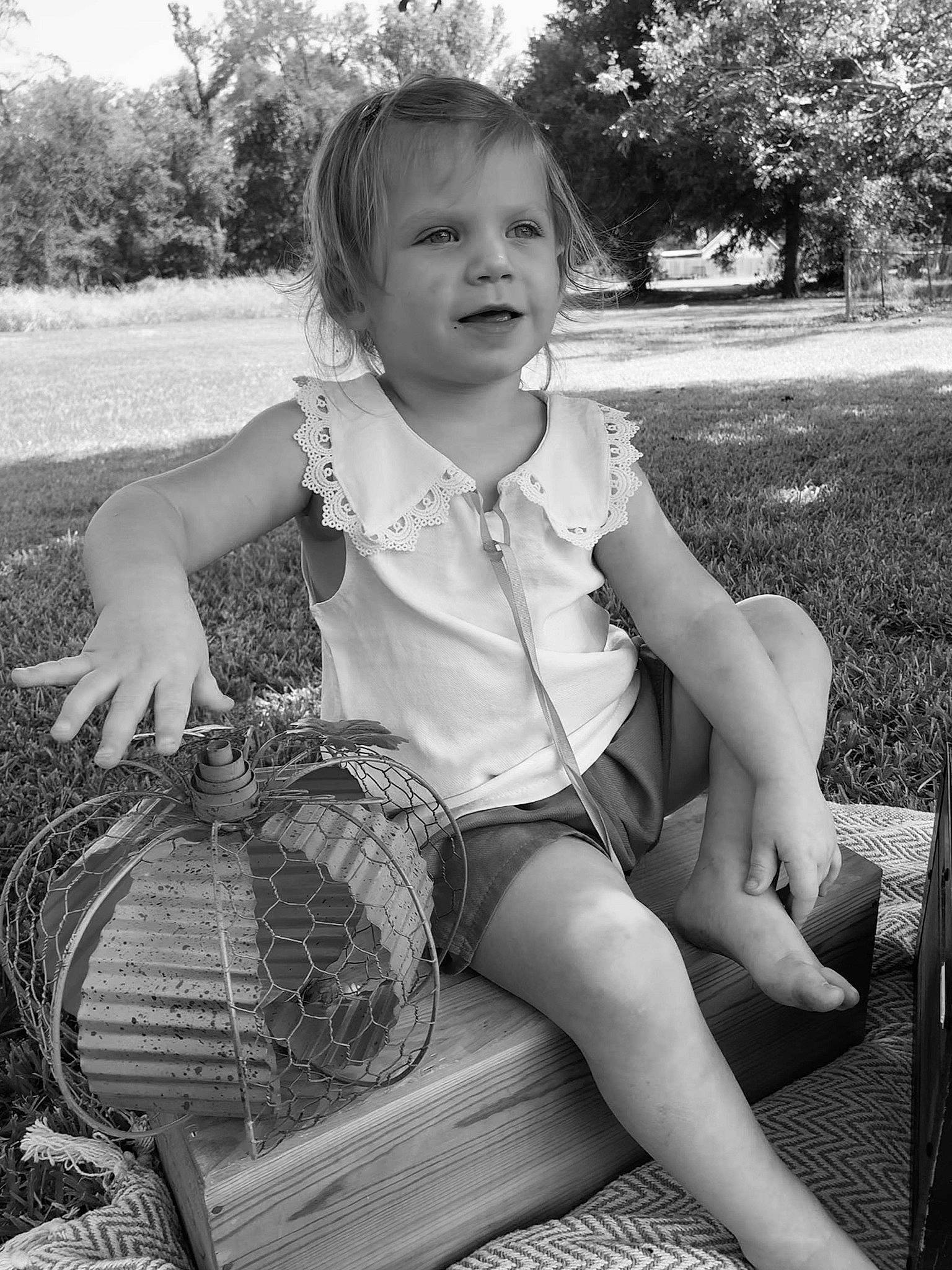 Kaylen joined the competition — help win amazing prizes! beauty, black_and_white, child, child_model, eye, grass, leg, monochrome, monochrome_photography, person, photo_shoot, photograph, photography, plant, portrait_photography, retro_style, sitting, smile, style, tree