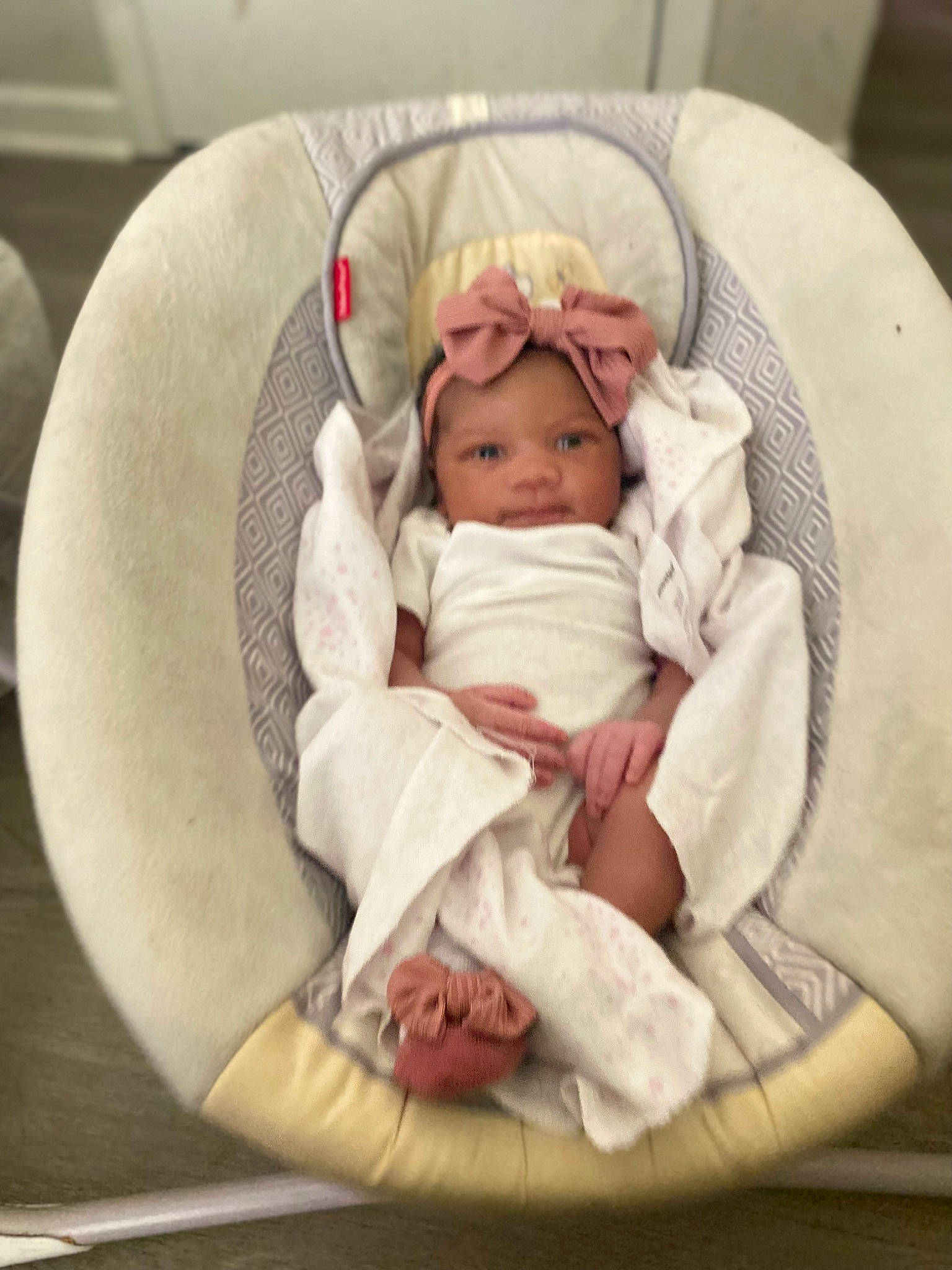 Khalani joined the competition — help win amazing prizes! baby, baby_products, baby_safety, baby_sleeping, baby_toddler_clothing, bedding, bedtime, cheek, child, comfort, headwear, infant_bed, linens, nap, person, room, sleep, sleeve, toddler