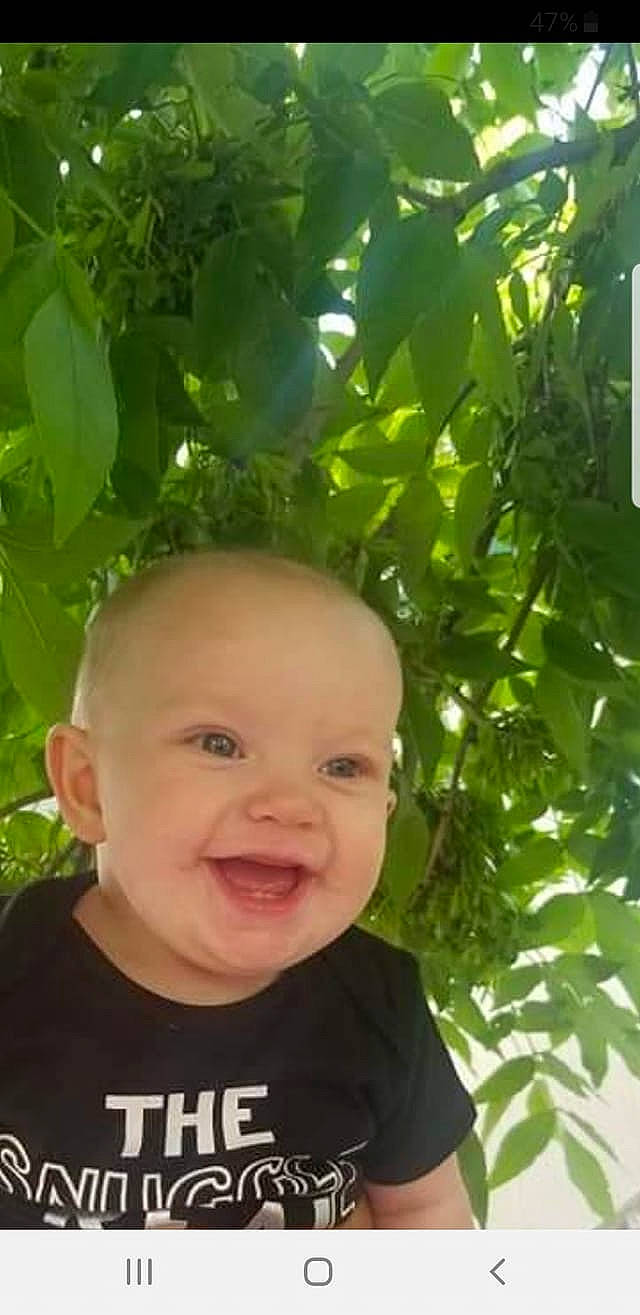 Anastazia is registered to the contest to win money with this photo: baby, cheek, child, chin, face, facial_expression, green, head, leaf, lip, male, mouth, nose, organism, person, photography, plant, skin, smile, toddler