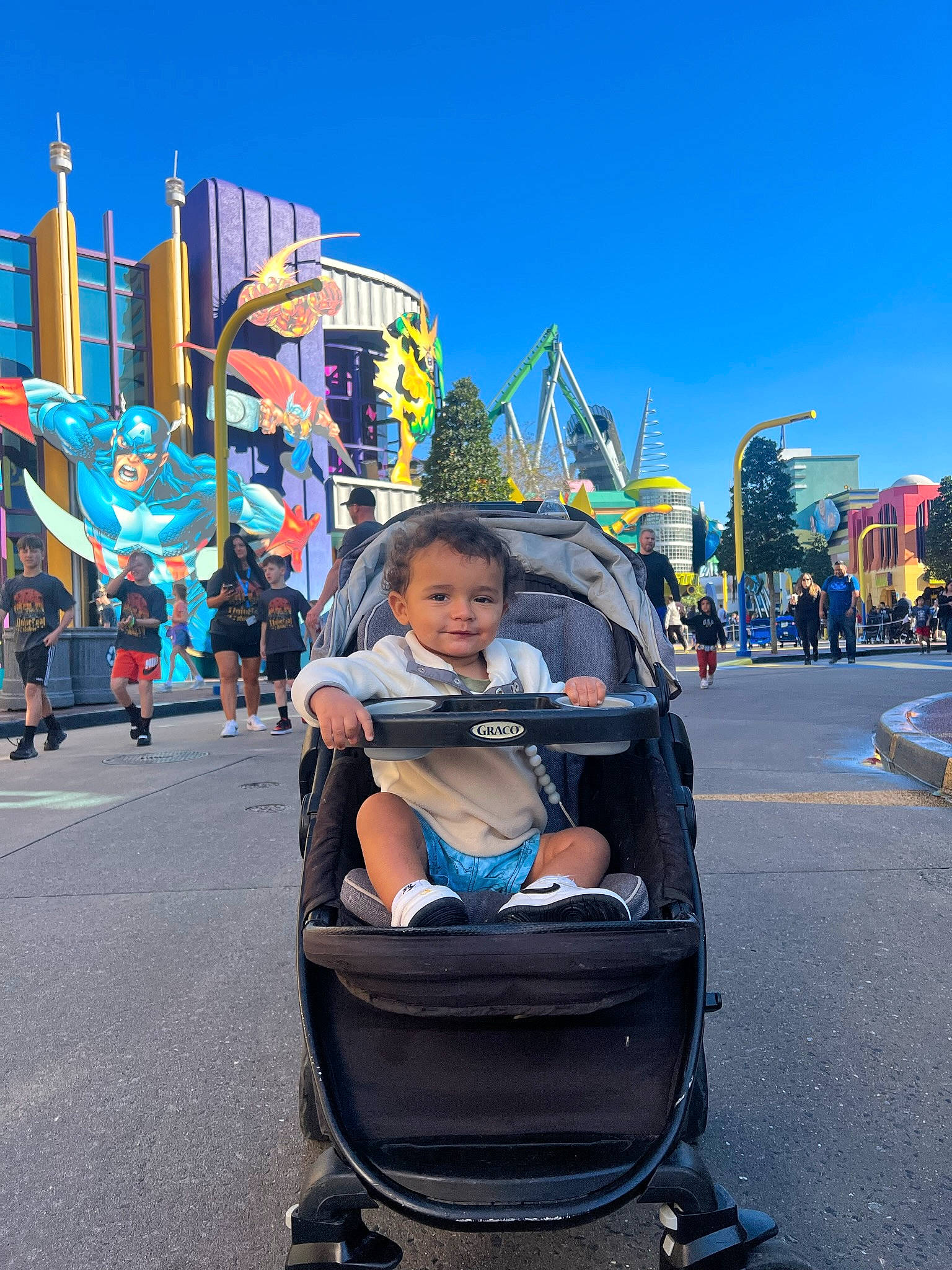 Zaiden joined the competition — help win amazing prizes! baby, baby_carriage, baby_products, bag, city, electric_blue, event, fun, joy, leisure, luggage_and_bags, motor_vehicle, pedestrian, person, recreation, rolling, sky, tire, toddler, travel