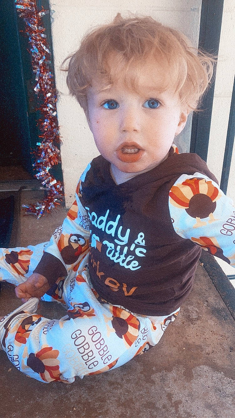 Laken joined the competition — help win amazing prizes! arm, baby, baby_toddler_clothing, bib, cheek, child, cool, dress, electric_blue, eye, fun, happy, head, iris, orange, person, shorts, sitting, sleeve, t_shirt