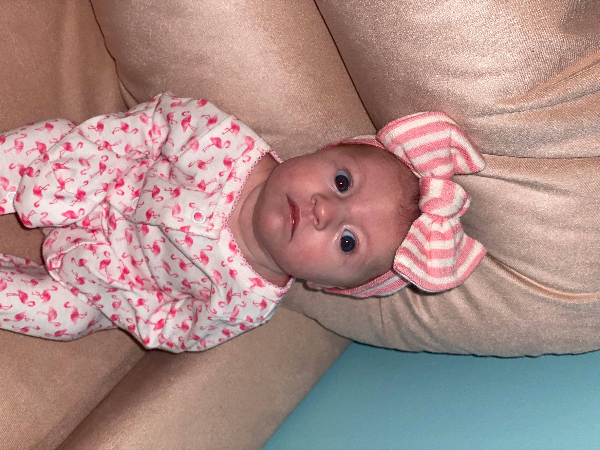 Harper Jo joined the competition — help win amazing prizes! abdomen, baby, baby_products, baby_sleeping, baby_toddler_clothing, cheek, chest, child, comfort, elbow, eye, face, head, human_body, linens, pattern, person, pink, sleeve, stomach