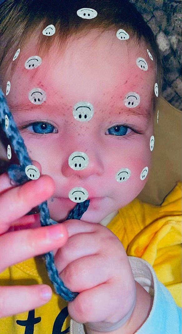 Athena joined the competition — help win amazing prizes! art, cheek, child, close_up, electric_blue, eyebrow, eyelash, fashion_accessory, finger, gesture, iris, lip, mouth, nail, nose, pattern, person, pink, skin, thumb