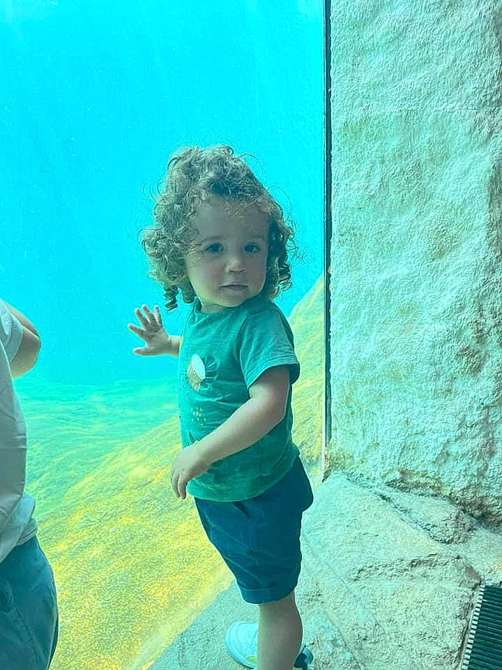 Sacha participe au concours pour gagner de l'argent avec cette photo : aqua, azure, baby, child, electric_blue, fun, grass, happy, leisure, ocean, people_in_nature, person, recreation, shadow, shorts, t_shirt, toddler, underwater, vacation, vertebrate