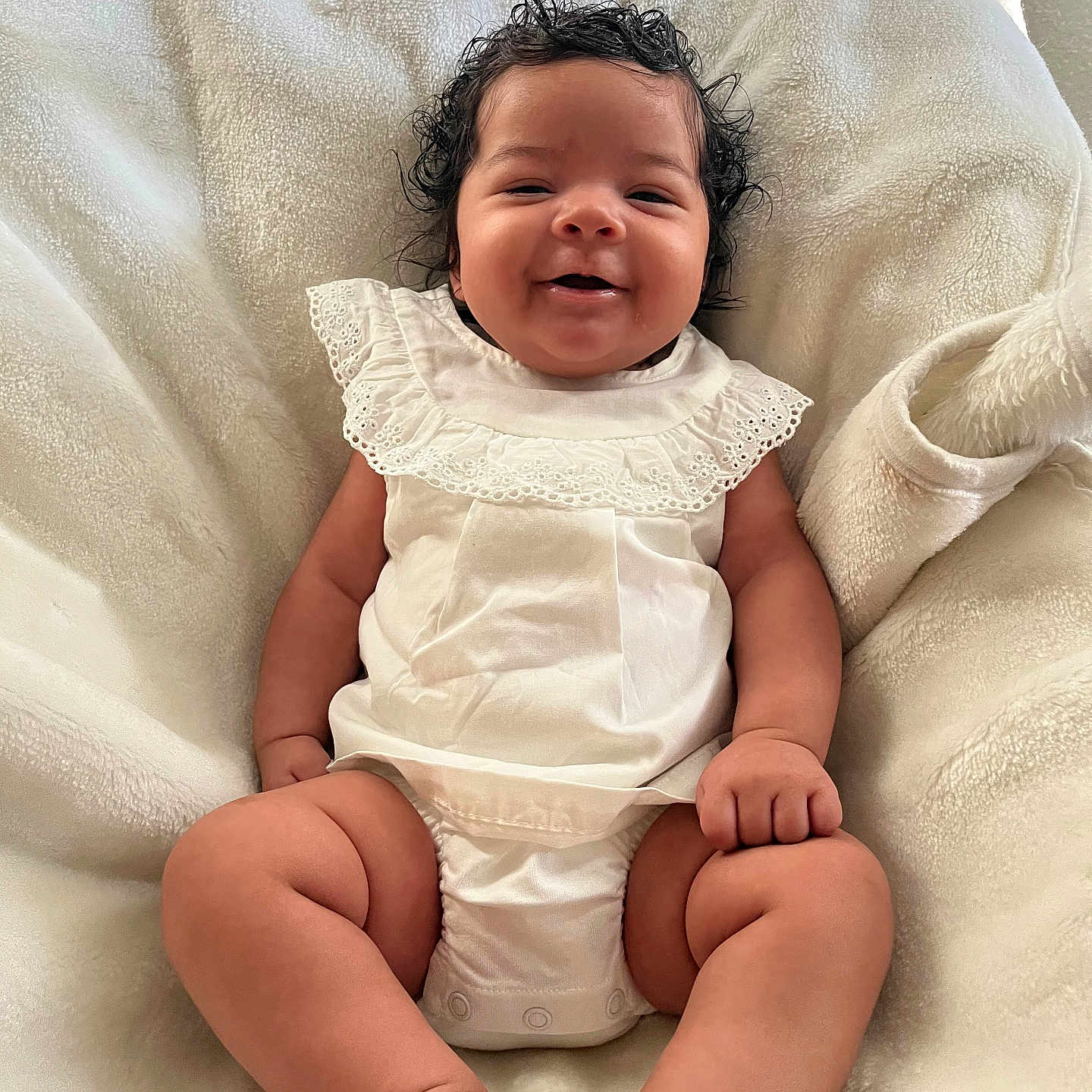 Eliana is registered to the contest to win money with this photo: baby, babylaughing, diaper, face, happy, head, laughing, newborn, person, photography, portrait, smile