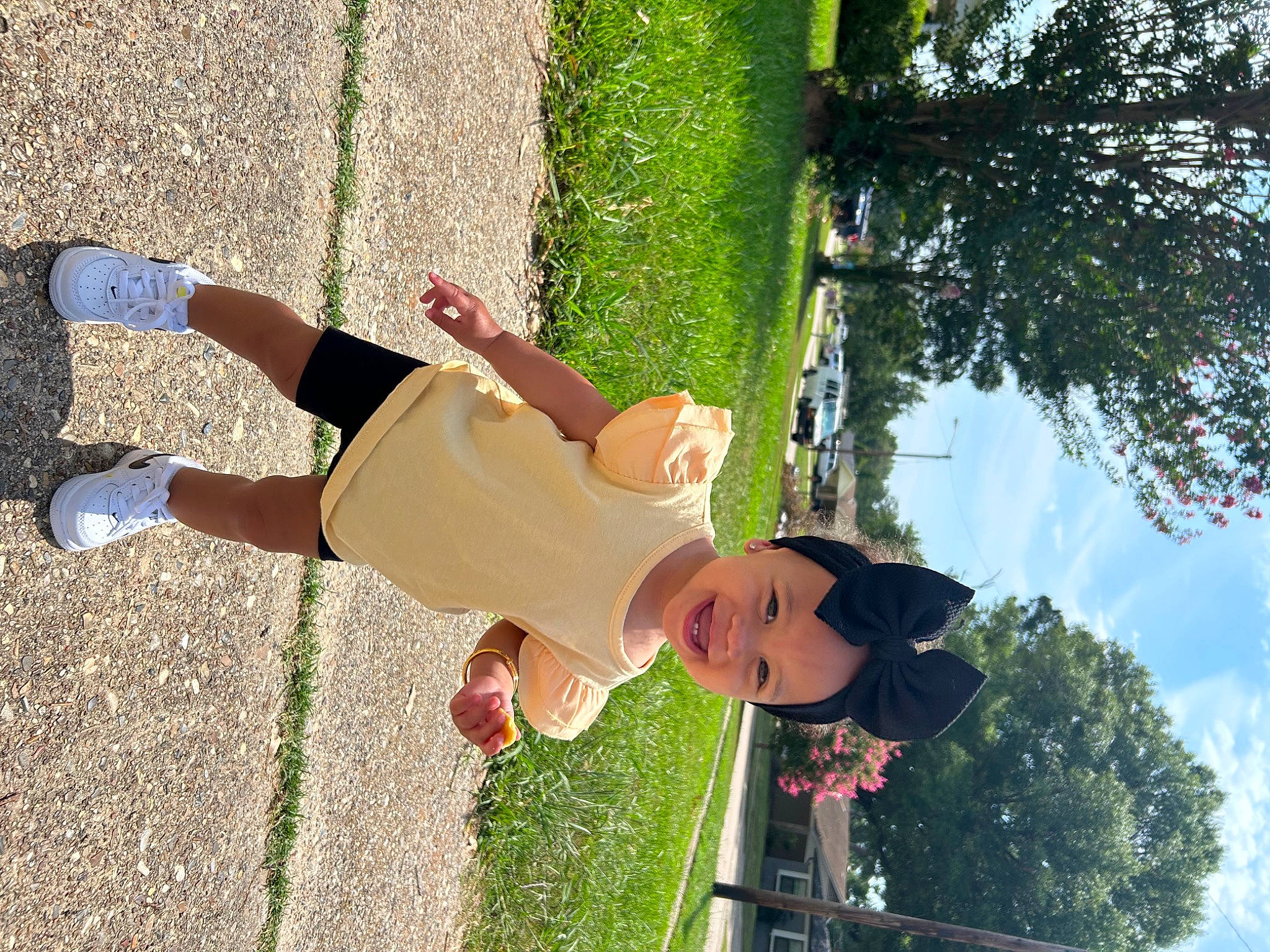 Kaelynn joined the competition — help win amazing prizes! child, fun, grass, green, happy, headwear, human_leg, joy, knee, leisure, people_in_nature, person, plant, pole, recreation, shadow, shorts, sky, smile, spring