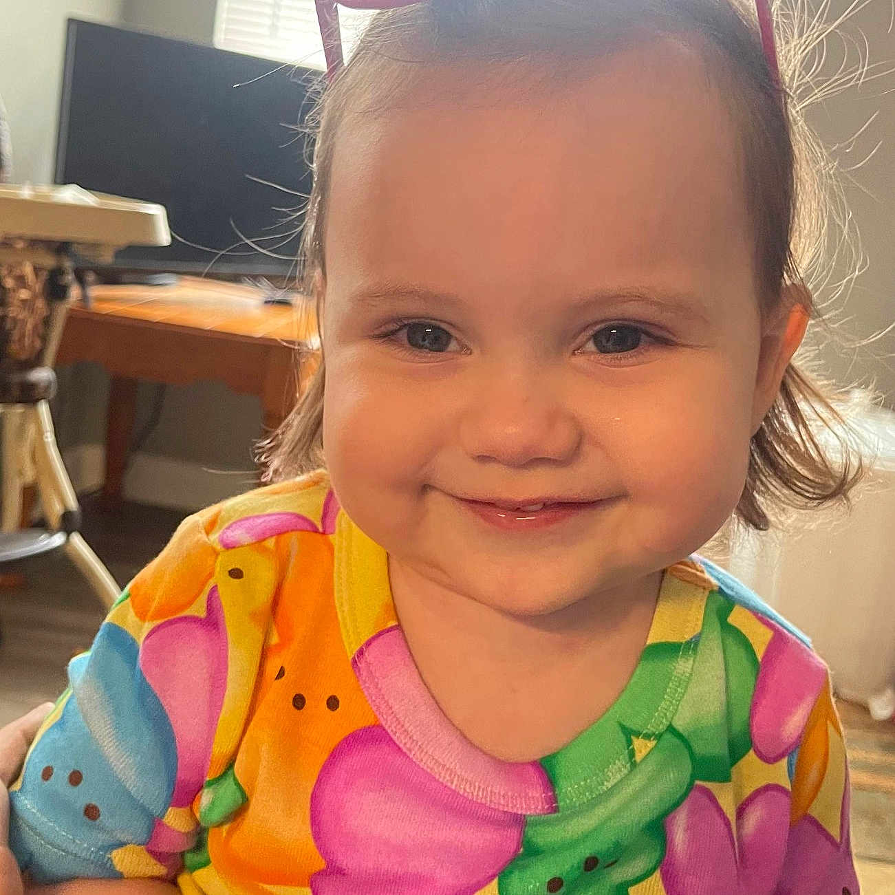 Jillian joined the competition — help win amazing prizes! accessories, child, clothing, computerhardware, electronics, face, female, girl, glasses, happy, hardware, head, monitor, person, photography, portrait, screen, sleeve, smile, sunglasses