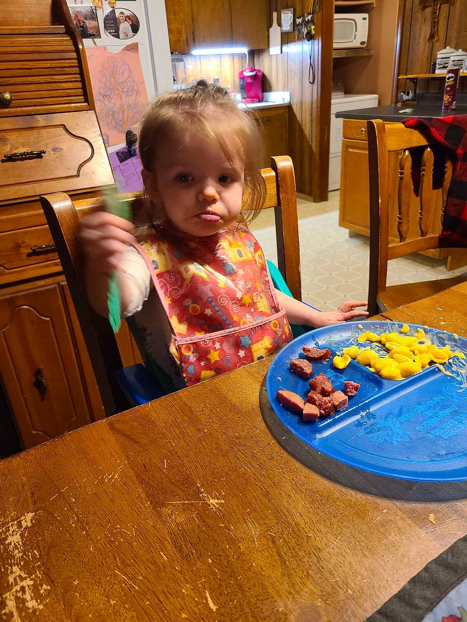 Everleigh joined the competition — help win amazing prizes! baby, cabinetry, chair, chest_of_drawers, child, countertop, drawer, floor, flooring, fun, furniture, hardwood, leisure, person, play, room, table, tableware, toddler, wood