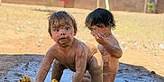 Damian joined the competition — help win amazing prizes! backyard, barefoot, child, dirt, fun, grass, happy, messy, mud, outdoor, playing, skin, splash, summer, sunlight, swings, toddler, water, wet, yellow_duck