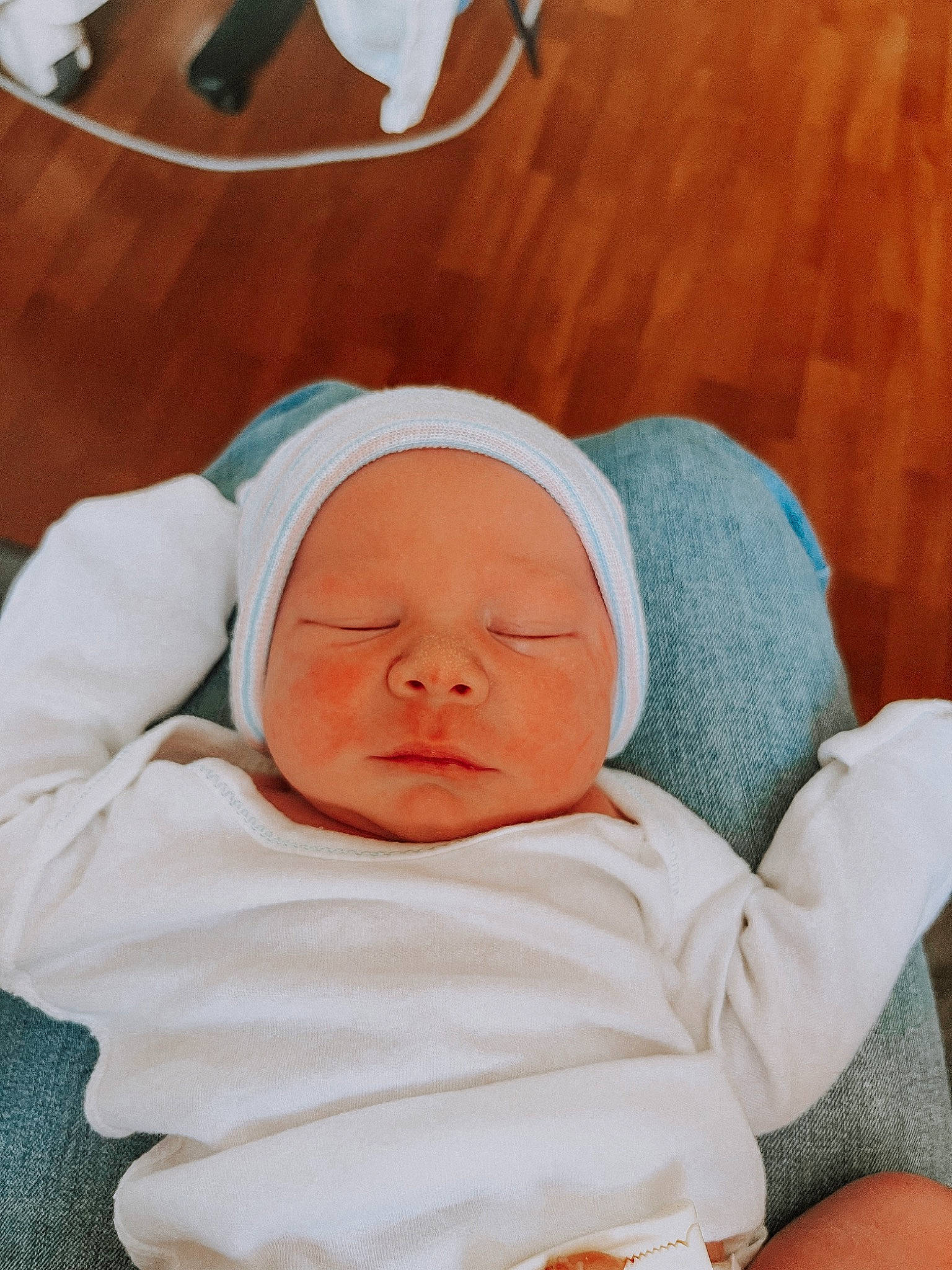 Bennett is registered to the contest to win money with this photo: baby, baby_sleeping, baby_toddler_clothing, beanie, bedtime, cap, child, comfort, event, hat, knit_cap, linens, nap, person, service, skin, sleep, toddler