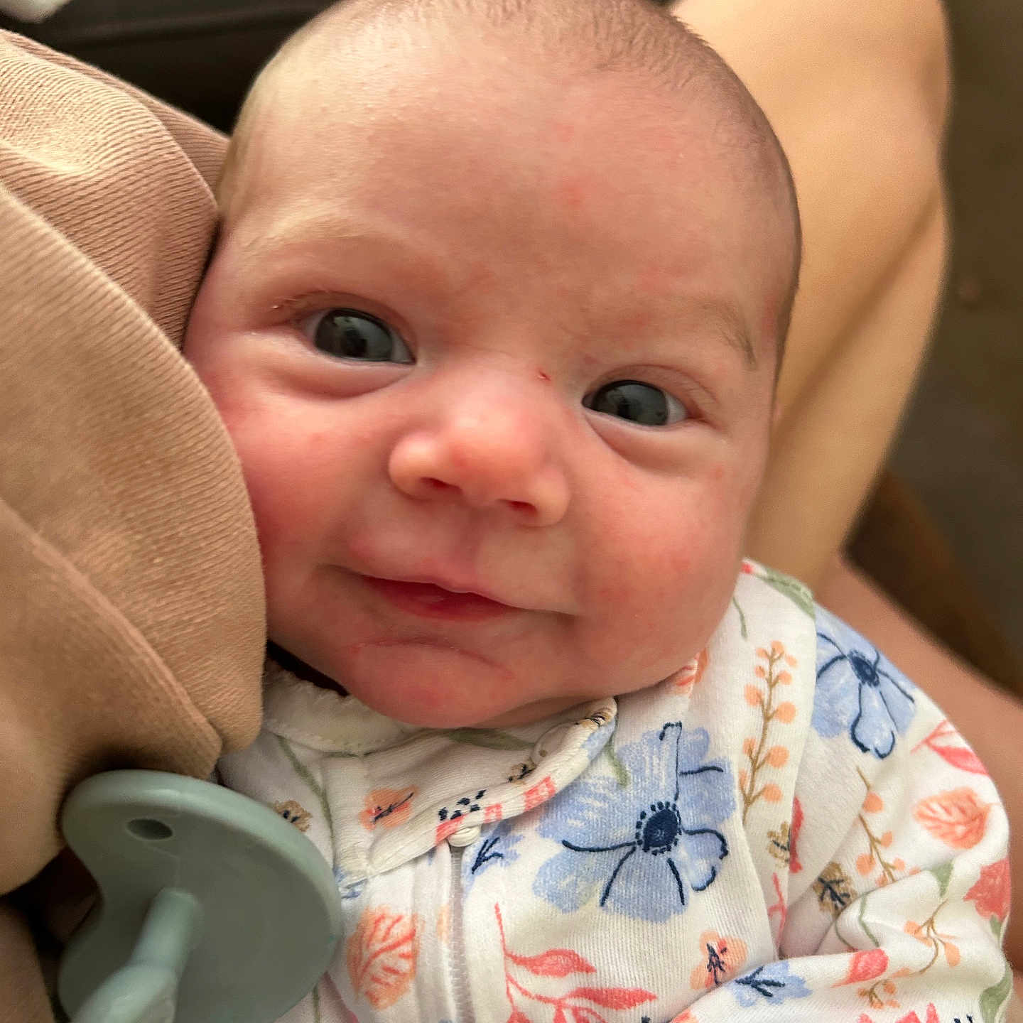 Gracie joined the competition — help win amazing prizes! baby, blanket, bodypart, clothing, couch, cushion, face, finger, furniture, hand, happy, hat, head, homedecor, newborn, person, photography, portrait, quilt, smile